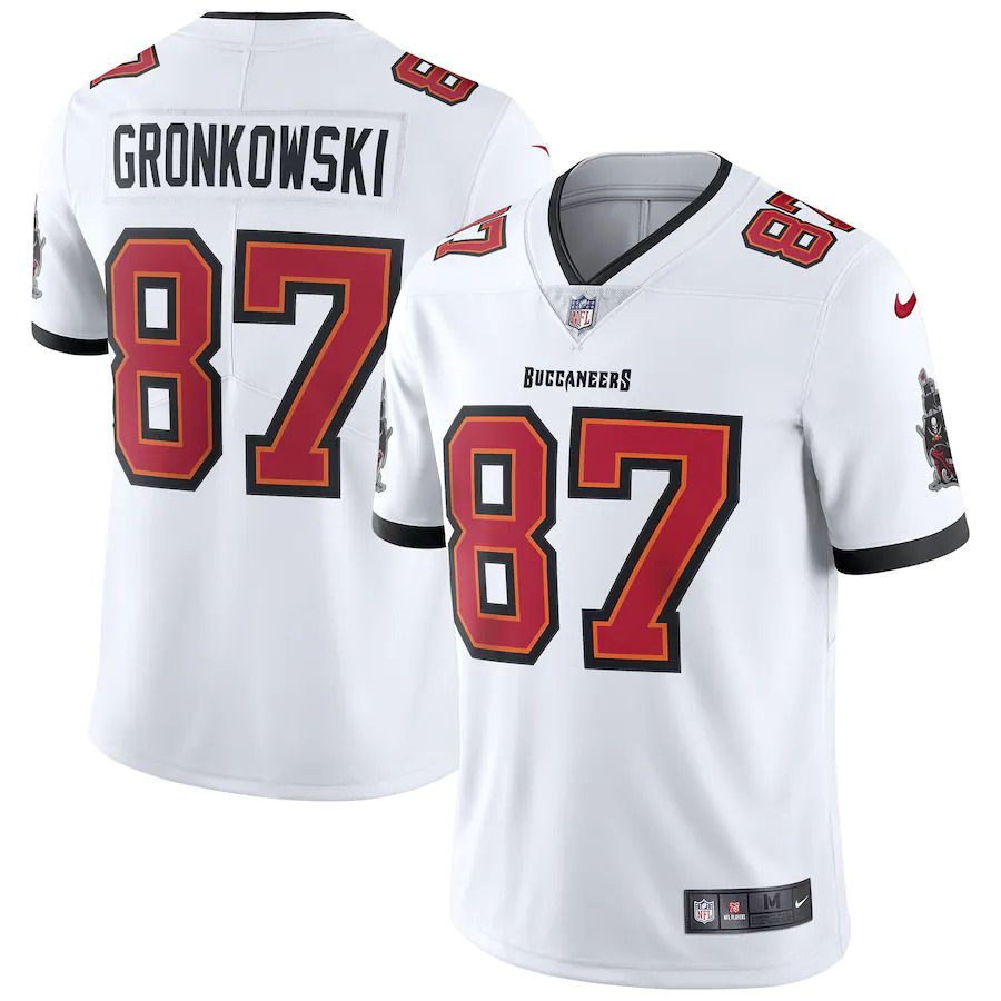 Men Tampa Bay Buccaneers 87 Rob Gronkowski Nike White Vapor Limited NFL Jersey